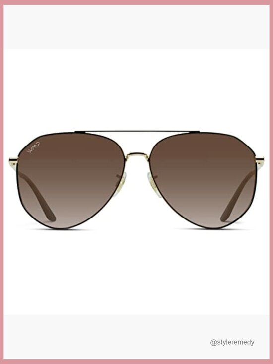 Metal Frame Polarized Aviator Sunglasses UV Protection Wrap Around